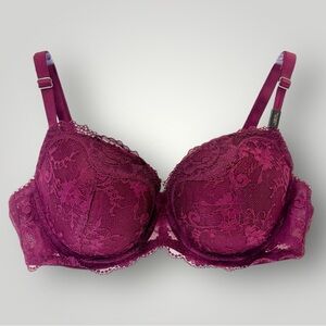Victoria’s Secret Dream Angels Padded Demi  Bra Sz 36C NWT Burgundy